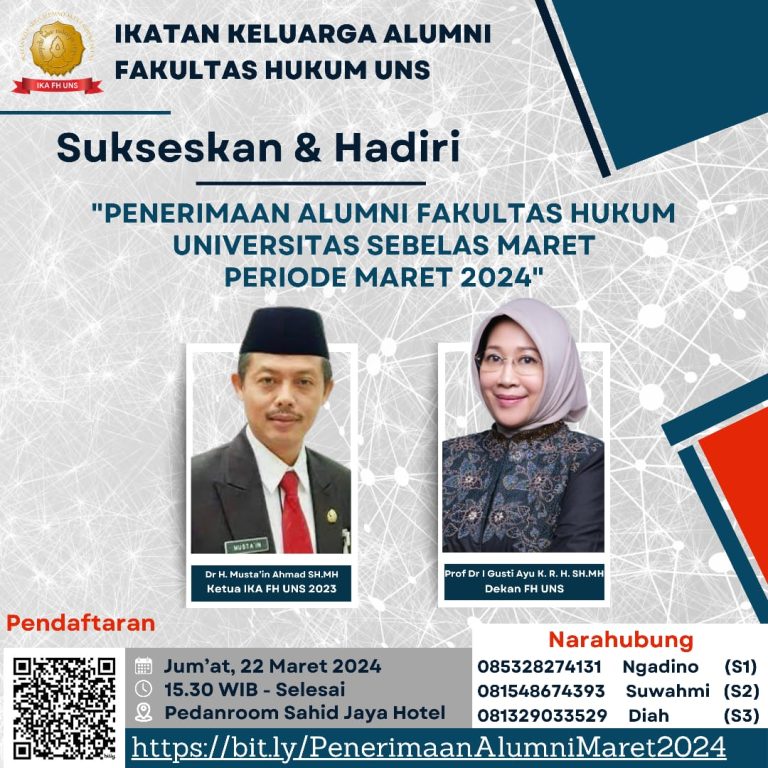 Penerimaan Alumni Fakultas Hukum Universitas Sebelas Maret Periode Maret 2024