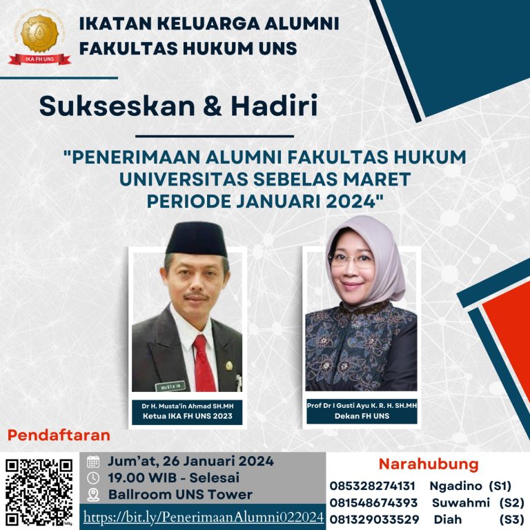 Penerimaan Alumni Fakultas Hukum Universitas Sebelas Maret Periode Januari 2024