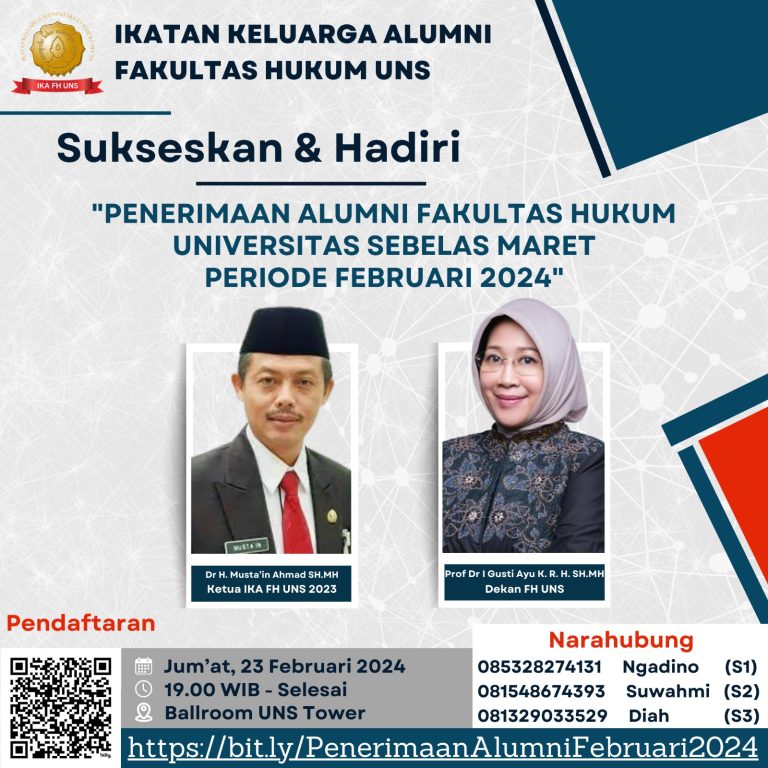 Penerimaan Alumni Fakultas Hukum Universitas Sebelas Maret Periode Februari 2024